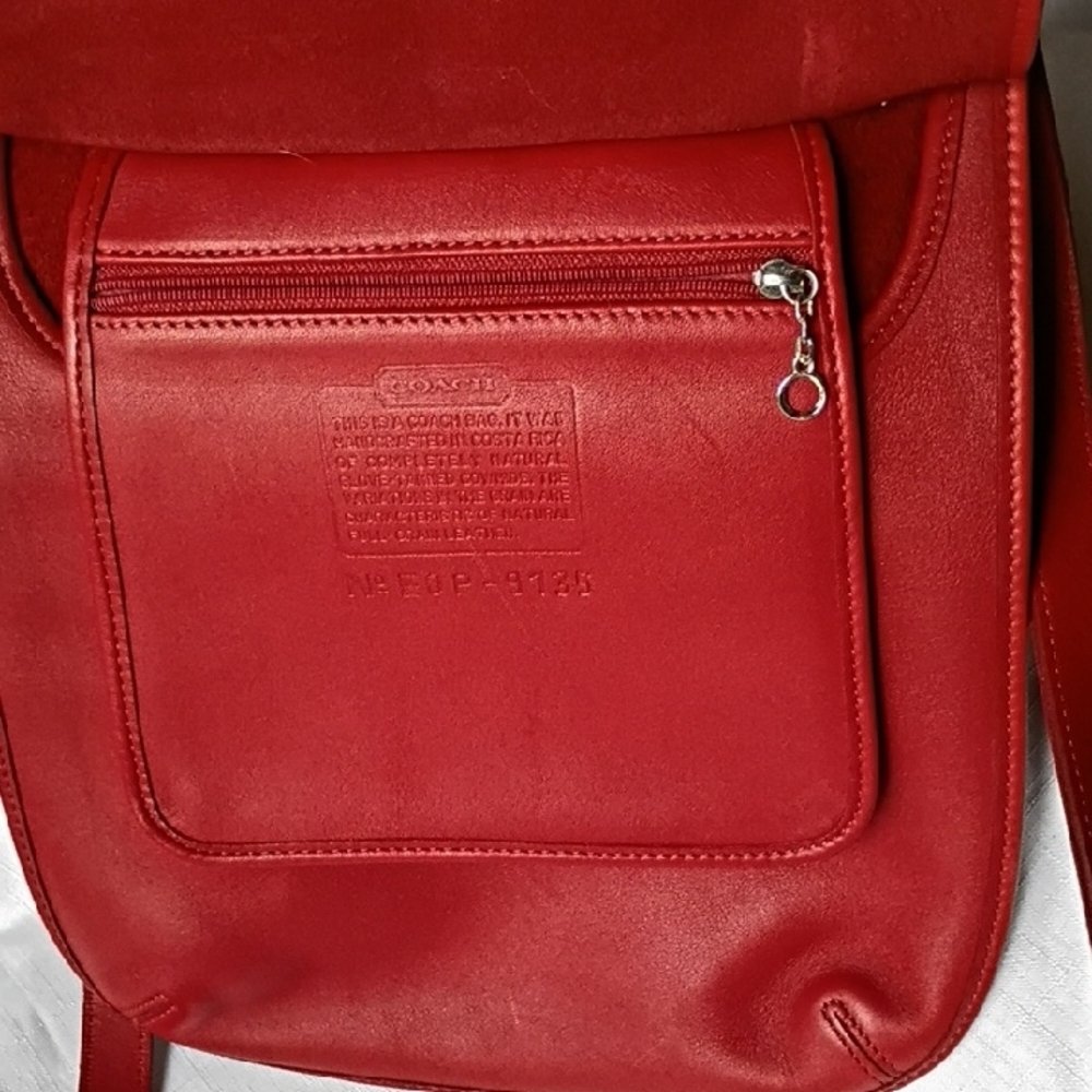 Coach Vintage Red Leather Crossbody Bag - Picture 7 of 12